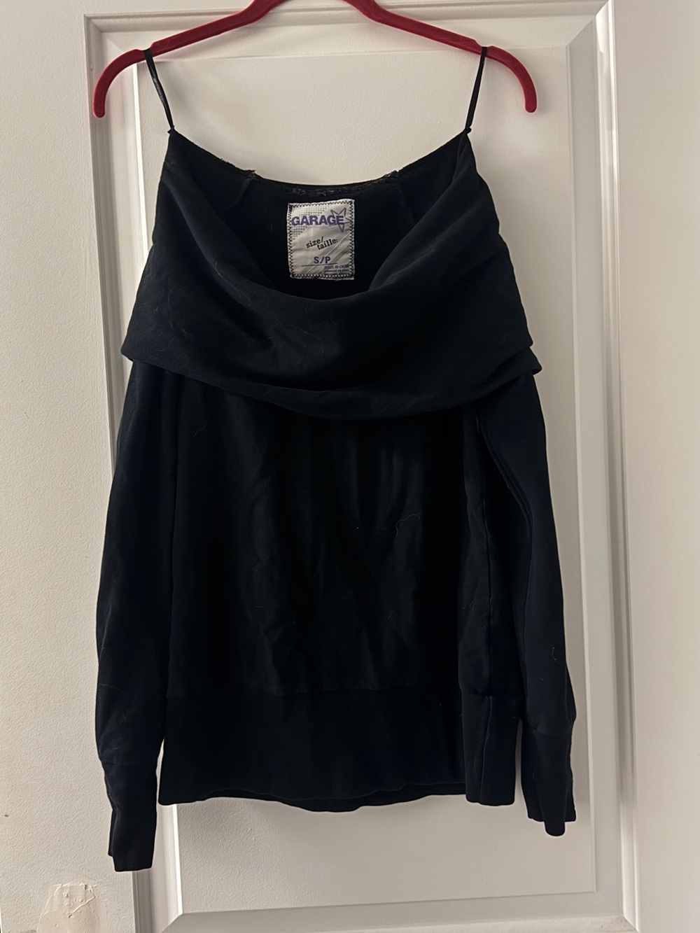 Garage Black Off-Shoulder Sweater
